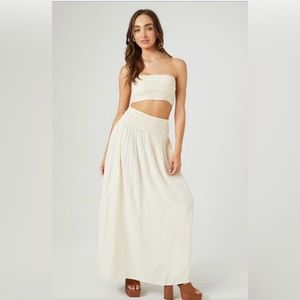 Forever 21 Smocked Bandeau & Maxi Skirt Set
